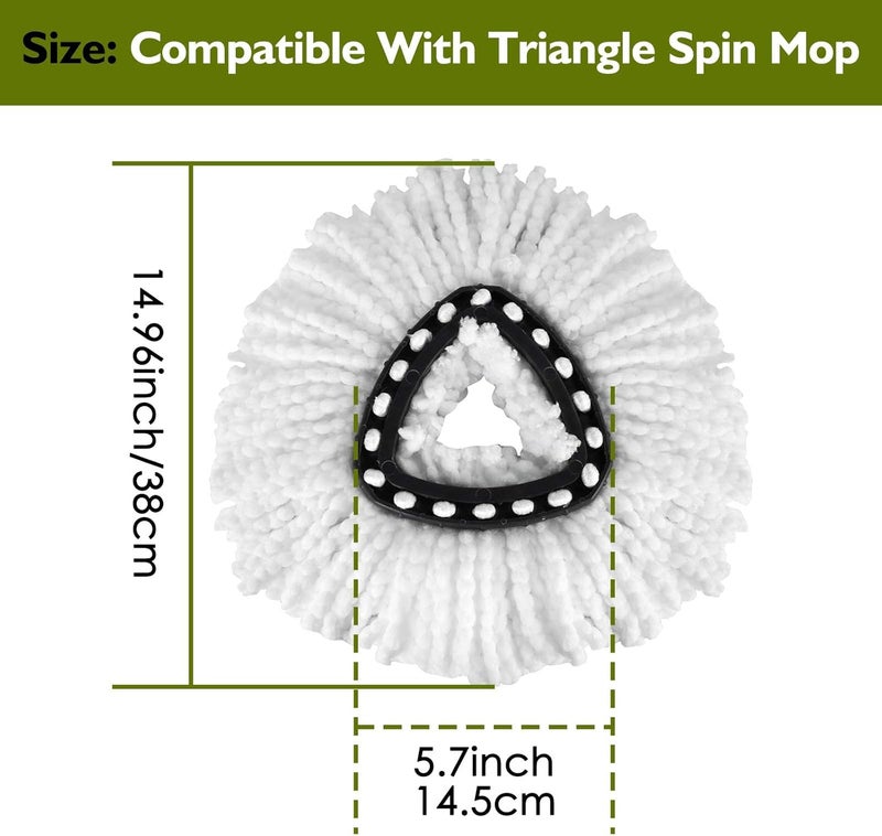 Qulable 6 Pack EasyWring Spin Mop Refill - Compatible with O-Ceda, Microfiber Floor Spinning Heads Mop Head Replacement - Image 4